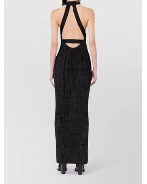 Max Mara Halter Neck Floor Length Sleeveless Dress - Black