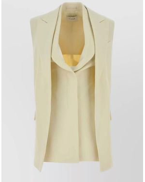 Sportmax Stretch Crepe Campale Vest Tailored Design - Yellow