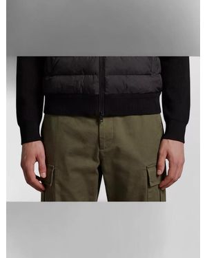 Moncler Wool Cashmere Quilted Zip Up Cardigan - Black