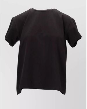 LA ROSE Round Neck Short Sleeve Top - Black