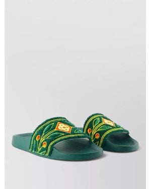 CASABLANCA Synthetic Leather Slides - Green