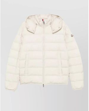 Moncler Montbrocq Hooded Short Down Coat - Natural