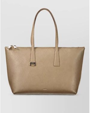 Furla Leather Tote Bag - Natural