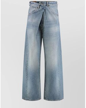 DARKPARK Oversized Denim Trousers Featuring Pockets - Blue