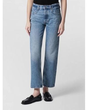 Anine Bing Cotton Straight-Leg Jeans - Blue