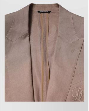 Dolce & Gabbana Taormina Single Breasted Linen Blazer - Brown