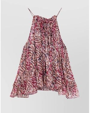 Isabel Marant Flounce Hem Viscose Top - Red