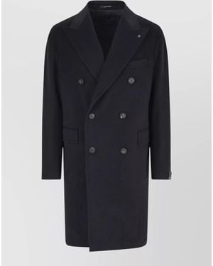 Tagliatore Virgin Wool Double Breasted Coat - Blue