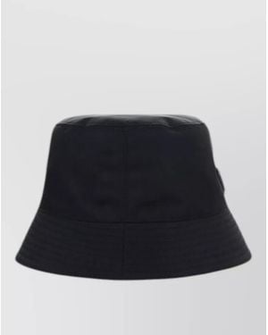 Prada Nylon Stitched Brim Bucket Hat - Blue