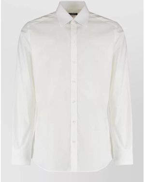 Dolce & Gabbana Cotton Shirt Tailored Fit Back Pleat - White