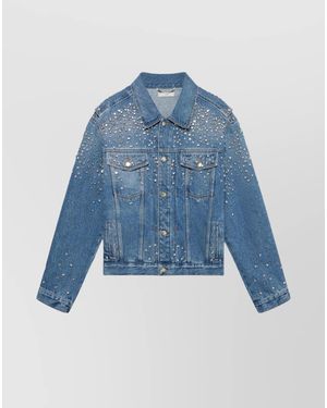 1989 STUDIO Crystal-Embellished Denim Trucker Jacket - Blue