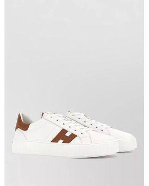Hogan Crosswind Lace Up Leather Skate Sneakers - White
