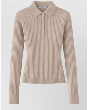 Max Mara Cashmere Silk Polo Shirt - Natural