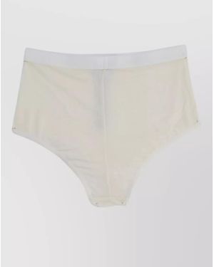 MM6 by Maison Margiela Ribbed High-Rise Briefs - White