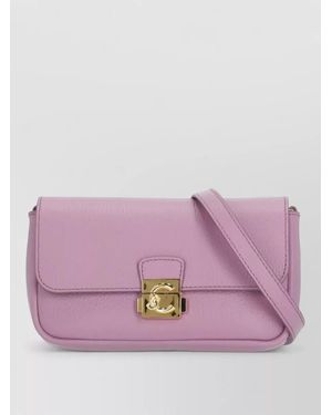 Coccinelle Leather Crossbody Bag Adjustable Strap - Purple