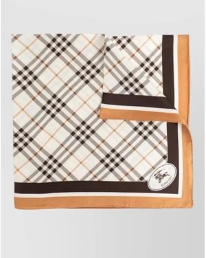 Burberry Wool Foulard Check Pattern Square Shape - Multicolour