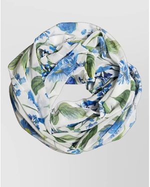Dolce & Gabbana Floral Square Scarf - Blue