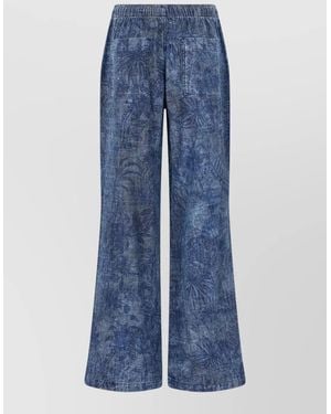 Just Cavalli Denim High-Rise Wide-Leg Trousers - Blue