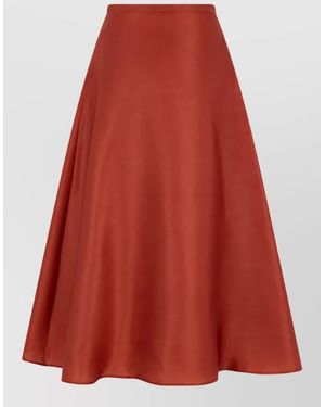 Alberta Ferretti Silk Wide-Leg Maxi Skirt - Red