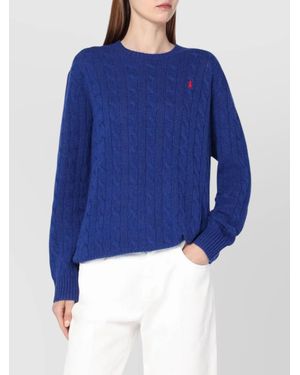 Polo Ralph Lauren Cable Knit Wool Cashmere Sweater - Blue