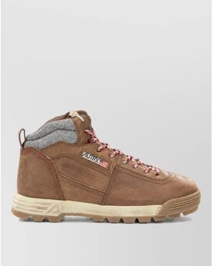Autry Leather Combat Boots - Brown