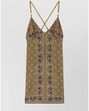 Palm Angels Paisley Print Slip Dress - Natural