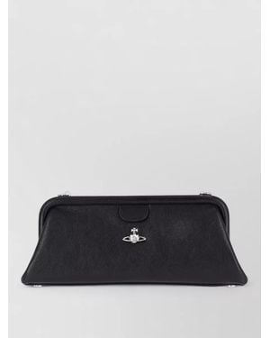 Vivienne Westwood Textured Clutch Bag Shoulder Strap Adjustable - Black