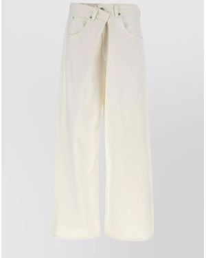 Agolde Denim Low-Rise Wide-Leg Jeans - White