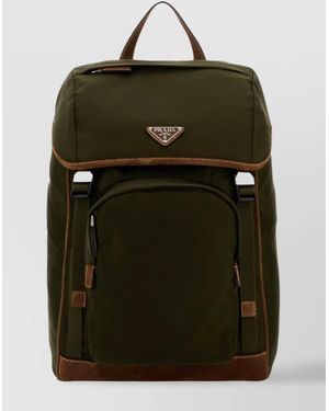 Prada Nylon Backpack With Adjustable Shoulder Straps - Green