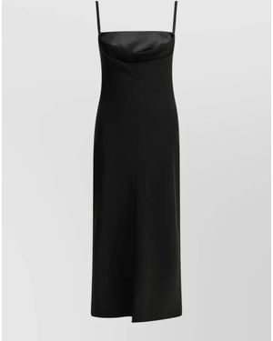 Max Mara Sheath Dress Midi Length Draped Neckline - Black