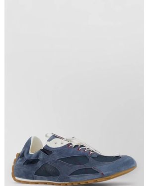 Bottega Veneta Orbit Flash Lace Up Sneakers Suede Fabric - Blue