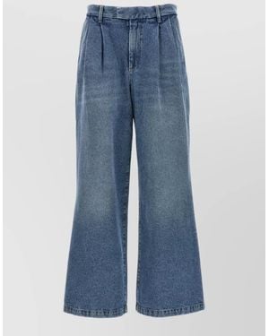 ARMARIUM Denim Mid-Rise Wide-Leg Trousers - Blue