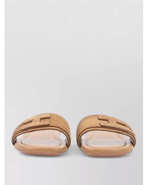Hogan Slides And Flip Flops Open Toe Design - Natural