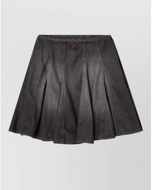 DIESEL Denim Pleated Mini Skirt - Grey