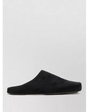 Uma Wang Leather Slippers - Black
