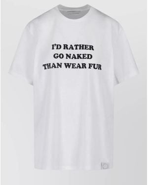 Stella McCartney Crew Neck Graphic Print Regular Fit T-Shirt - White