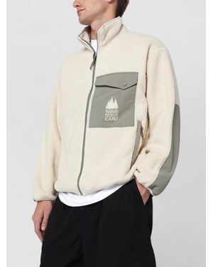 Maison Kitsuné Fleece Zip High Neck Jacket - Natural