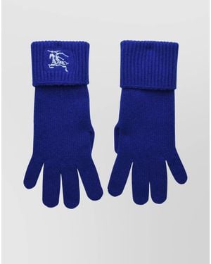 Burberry Ribbed Cashmere-Blend Gloves - Blue
