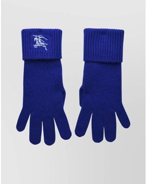 Burberry Ribbed Cashmere-Blend Gloves - Blue
