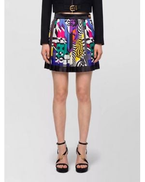 Versace Silk Pleated Mini Skirt - Blue