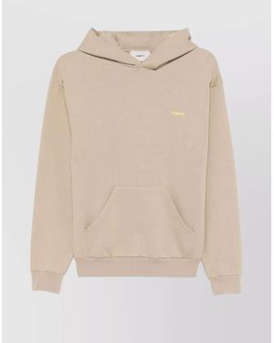 Coperni Hooded Sweater With Front Pouch Pocket - Natural