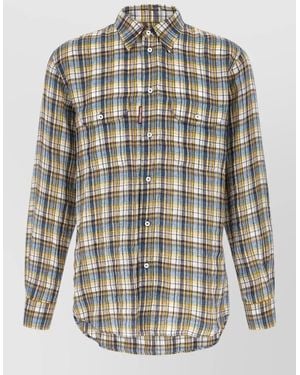 DSquared² Linen Plaid Long-Sleeve Shirt - Multicolour