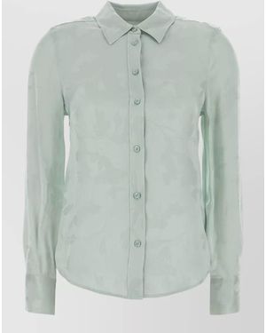 Calvin Klein Long Sleeve Satin Menswear Inspired Shirt - Green