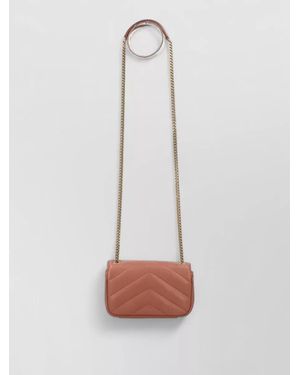 Saint Laurent Loulou Mini Leather Clutch Bag - White
