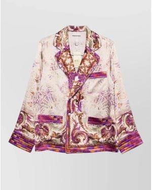 Pierre Louis Mascia Silk Floral-Print Blazer - Pink