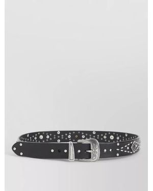 Golden Goose Leather Studded Belt - Grey