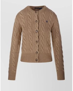 Ralph Lauren Cable Knit Hem And Cuffs - Natural