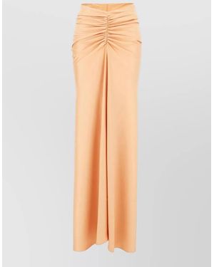 ANDAMANE High Waist Polyester Skirt Ruched Slit - Multicolor