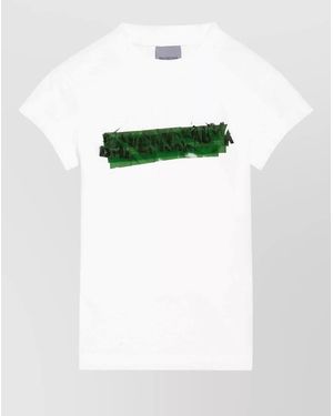 Balenciaga Asymetric T-Shirt With Print - Green