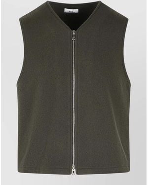 Rier Wool Fitted Vest - Green